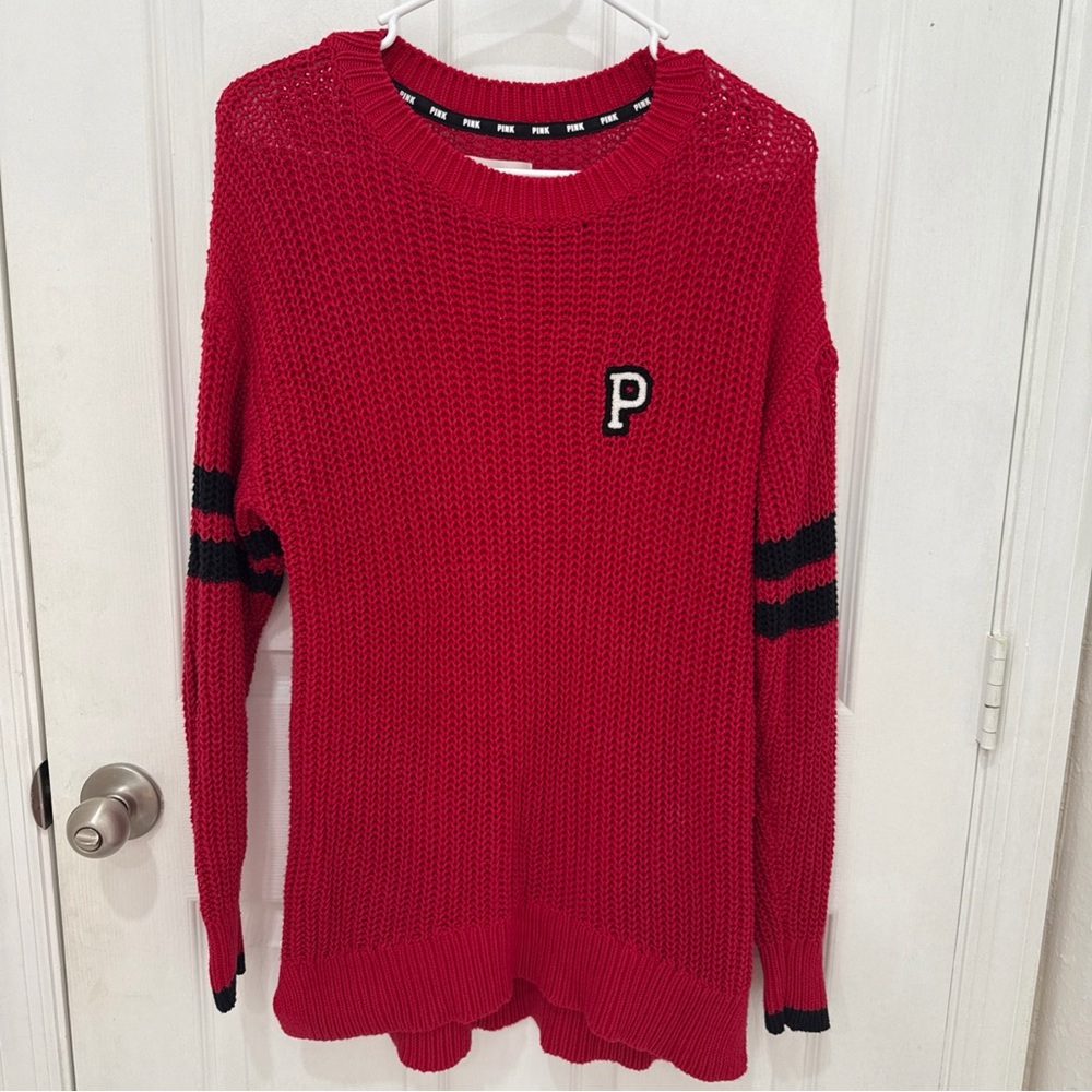 Victoria's Secret Red Sweater with Black Stripes